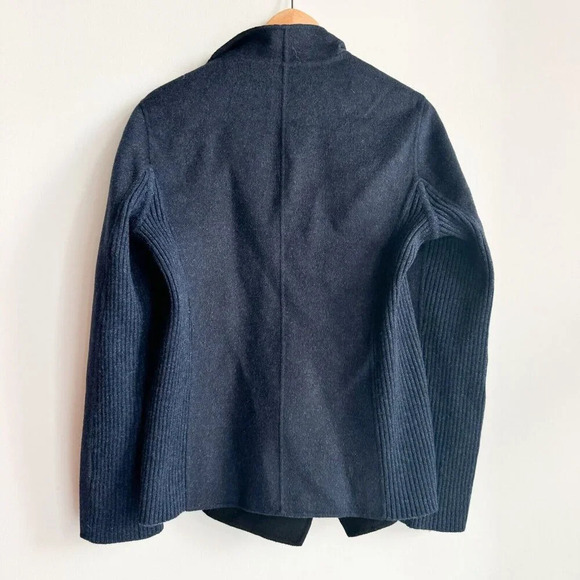 Kinross Cashmere Draoe Reversible Blue Black Jacket L - Picture 7 of 7